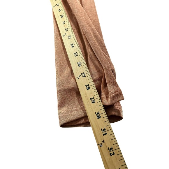 Lulus Pants Womens Medium Orange Metallic Wide Leg Pull On Lounge Lined Shimmer - Picture 7 of 9